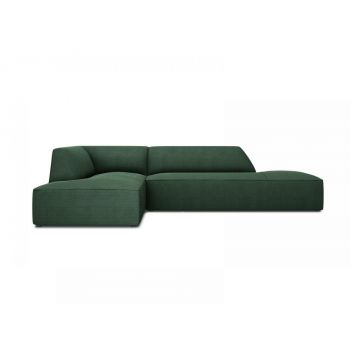 Coltar fix de 4 locuri fara cotiere tapitat cu Stofa Verde cu orientare customizabila L273cm Ruby