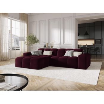 Coltar fix de 4 locuri tapitat cu Catifea Mov cu orientare customizabila L256cm Kendal Limited Edition
