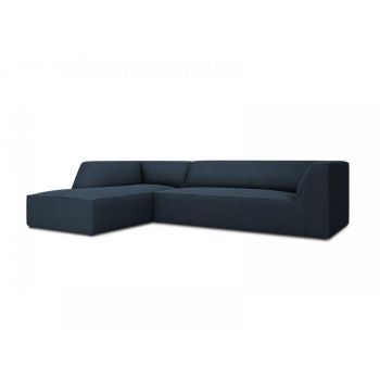 Coltar fix de 4 locuri tapitat cu Stofa Navy Blue cu orientare customizabila L273cm Ruby