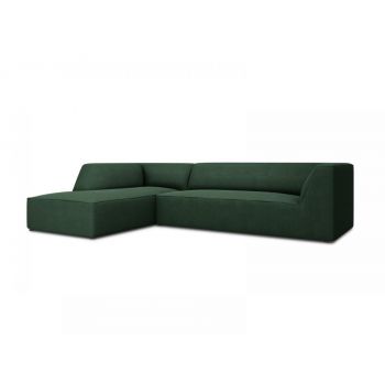 Coltar fix de 4 locuri tapitat cu Stofa Verde cu orientare customizabila L273cm Ruby