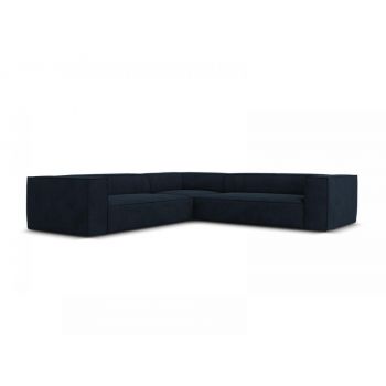 Coltar fix de 5 locuri tapitat cu Stofa Albastru inchis L280x280cm Agawa