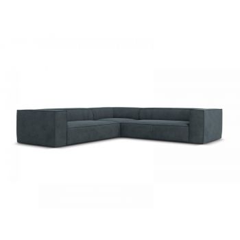 Coltar fix de 5 locuri tapitat cu Stofa Albastru L280x280cm Agawa