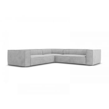 Coltar fix de 5 locuri tapitat cu Stofa Argintiu L280x280cm Agawa