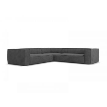 Coltar fix de 5 locuri tapitat cu Stofa Gri L280x280cm Agawa