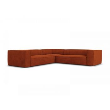 Coltar fix de 5 locuri tapitat cu Stofa Rosu Teracota L280x280cm Agawa
