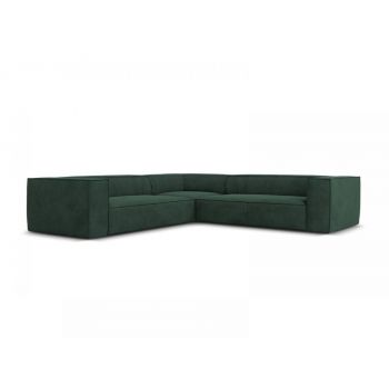 Coltar fix de 5 locuri tapitat cu Stofa Verde L280x280cm Agawa