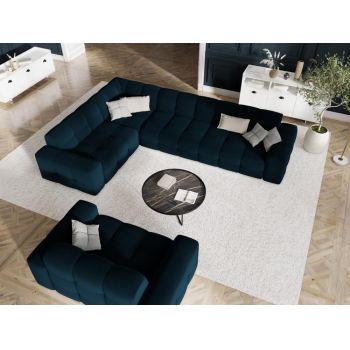Coltar fix de 6 locuri tapitat cu Catifea Navy Blue cu orientare customizabila L332x231cm Kendal Limited Edition