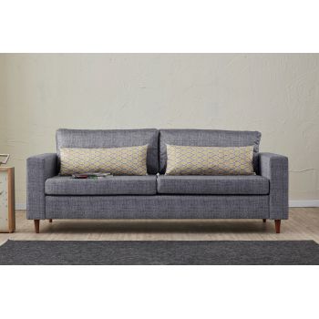 Canapea 3 locuri, Balcab Home, 825BLC2849, Lemn de brad, Gri