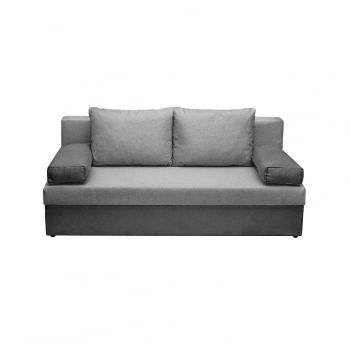 Canapea ANA extensibila, 3 locuri, cu lada depozitare, gri inchis + gri deschis, 185x82x80 cm