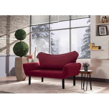 Canapea extensibilă cu 2 locuri, Futon, 859FTN1231, Metal, Maro