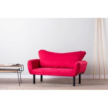 Canapea extensibilă cu 2 locuri, Futon, 859FTN1240, Metal, Fucsia