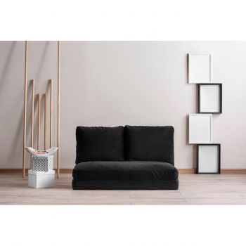 Canapea extensibilă cu 2 locuri, Futon, 859FTN1265, Metal , Negru ieftina