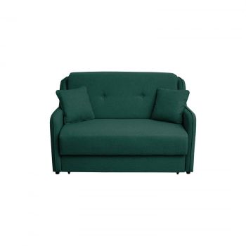 Canapea GALA extensibila, 2 locuri, cu arcuri si lada depozitare, verde inchis, 143x98x98 cm ieftina