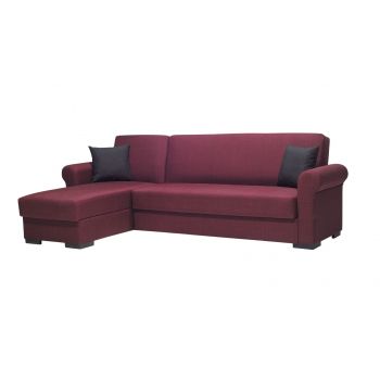 Coltar Extensibil MILANO, interschimbabil, cu lada de depozitare, 265 x 155 x 80 cm, Rosu