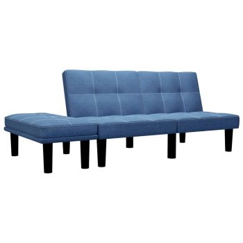 Canapea cu 2 locuri albastru material textil