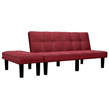 Canapea cu 2 locuri roșu vin material textil