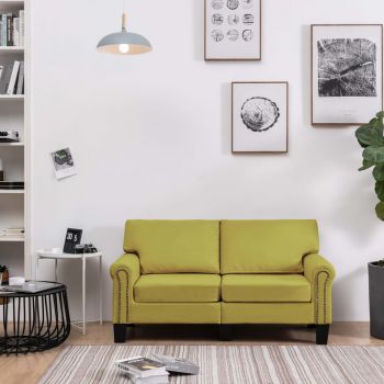 Canapea cu 2 locuri verde material textil ieftina