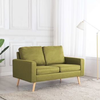 Canapea cu 2 locuri verde material textil ieftina