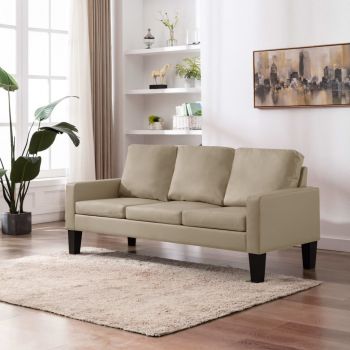 Canapea cu 3 locuri cappuccino piele ecologică