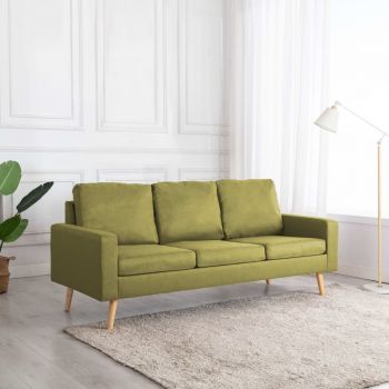 Canapea cu 3 locuri verde material textil ieftina