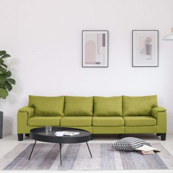 Canapea cu 4 locuri verde material textil ieftina