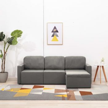 Canapea extensibilă modulară 3 locuri gri taupe textil