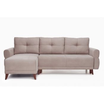 Colțar Extensibil LARIN, cu ladă de depozitare, șezlong interschimbabil, 235x90x100 cm - Outlet