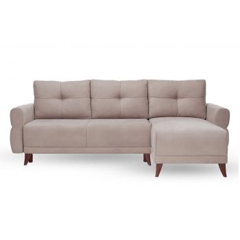 Colțar Extensibil LARIN, cu ladă de depozitare, șezlong interschimbabil, 235x90x100 cm - Outlet