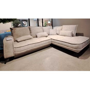 Coltar Extensibil Sensit Set 3 Gri, Sezlong pe Dreapta, Lada de Depozitare, Perne Incluse, l262xA208xH92 cm