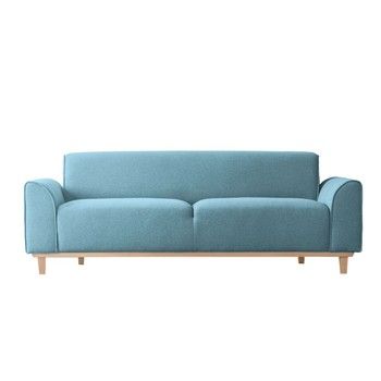 Canapea cu 3 locuri Kooko Home Jazz, albastru deschis fixa