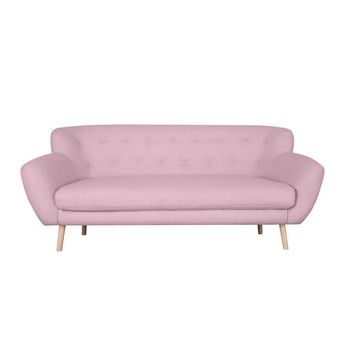Canapea cu 3 locuri Kooko Home Pop, roz fixa