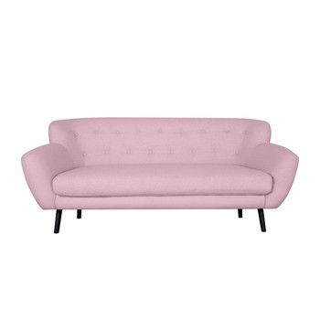 Canapea cu 3 locuri Kooko Home Rock, roz fixa