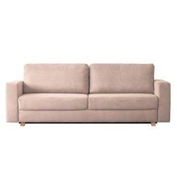 Canapea extensibilă cu 3 locuri Kooko Home Soul, roz