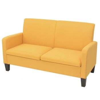 Canapea cu 2 locuri 135 x 65 x 76 cm galben