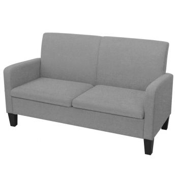 Canapea cu 2 locuri 135 x 65 x 76 cm gri deschis