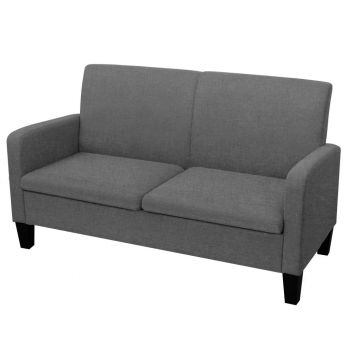 Canapea cu 2 locuri 135 x 65 x 76 cm gri inchis