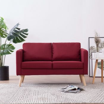 Canapea cu 2 locuri roșu material textil