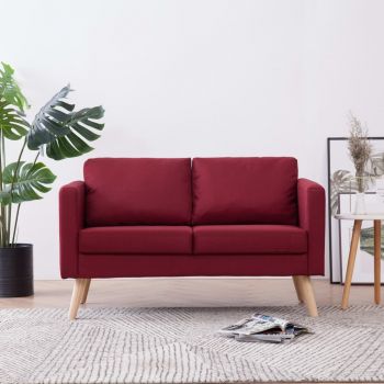 Canapea cu 2 locuri roșu material textil
