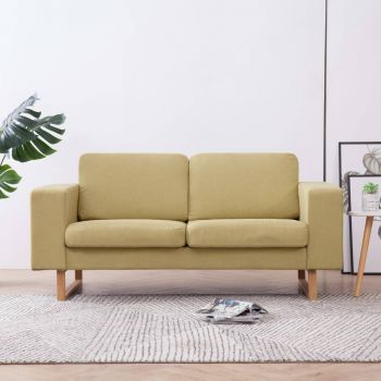 Canapea cu 2 locuri verde material textil