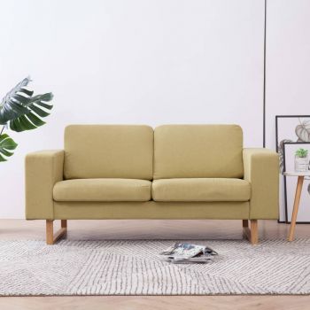 Canapea cu 2 locuri verde material textil