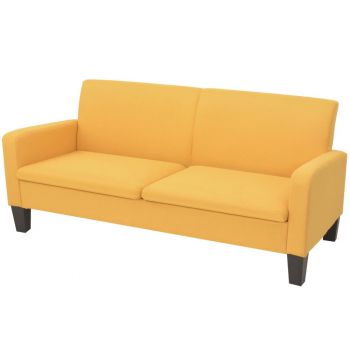 Canapea cu 3 locuri 180 x 65 x 76 cm galben