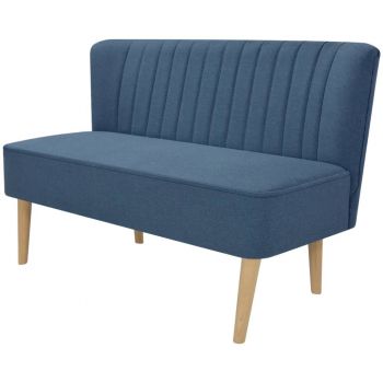 Canapea cu material textil 117 x 555 x 77 cm albastru