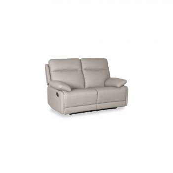 Canapea cu Recliner Asaka 2L, 153x85x100 cm, Piele Naturala, Cappuccino la reducere