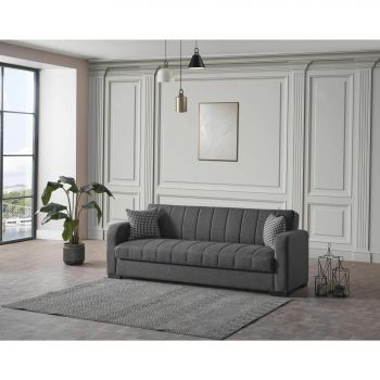 Canapea Extensibila Adele, 220x78x80 cm, Gri Inchis la reducere