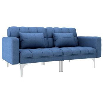 Canapea extensibilă albastru material textil
