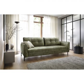 Canapea extensibila Osaka, 3 locuri, 233x103x90, stofa verde - wave 11