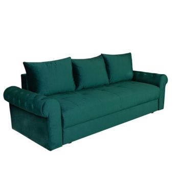 Canapea Extensibila Trendy, 3 Locuri, Lada Depozitare, Verde, 243 Cm