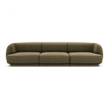 Canapea verde cu tapițerie din catifea 259 cm Miley – Micadoni Home Canapea verde cu tapițerie din catifea 259 cm Miley – Micadoni Home