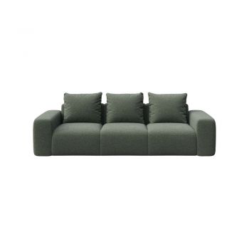 Canapea verde cu tapițerie din stofă bouclé 287 cm Feiro – MESONICA