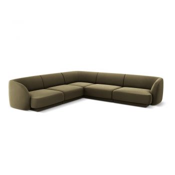 Colțar verde cu tapițerie din catifea Miley – Micadoni Home Colțar verde cu tapițerie din catifea Miley – Micadoni Home